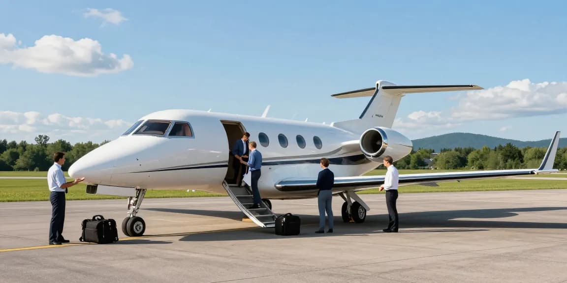 Efficient aircraft charter Ontario with Piper PA-31 Navajo at airstrip preparing for business travelers.