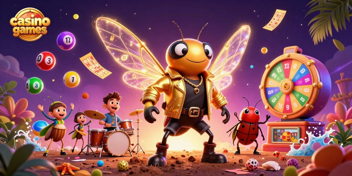 Experience exciting casino games with vibrant characters in a dynamic 3D scene.